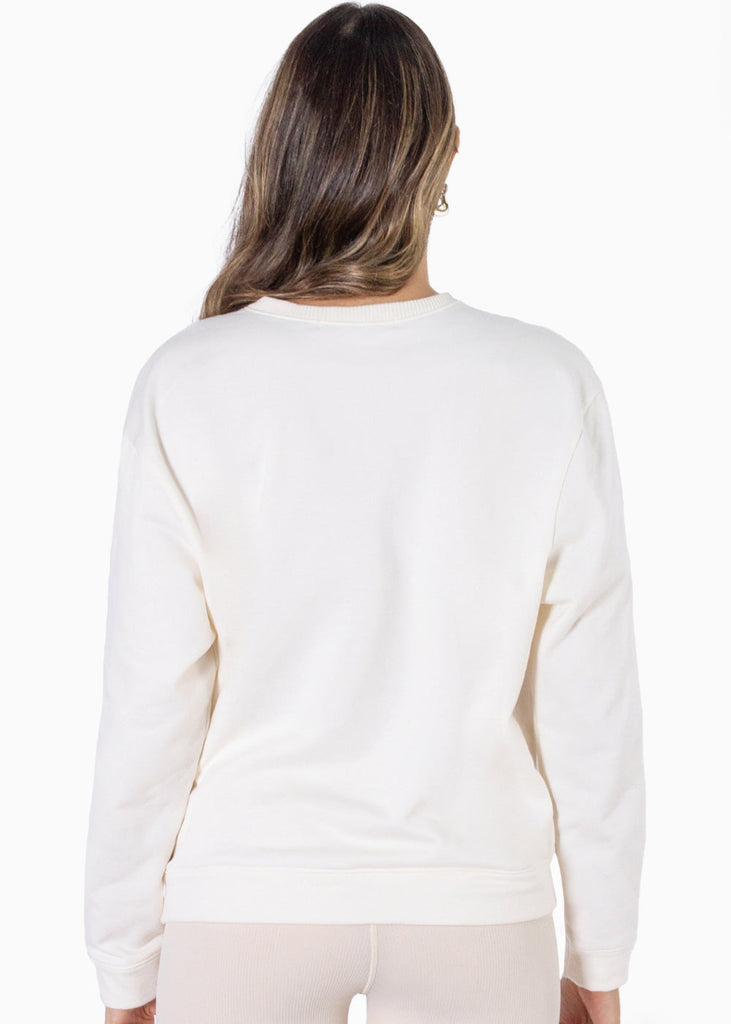 Buzo con estampado "Country Club" color marfil para mujer - Flashy