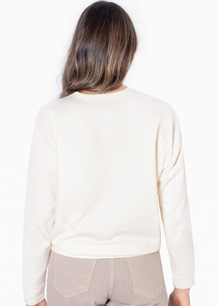 Buzo con estampado de gatos color blanco, marfil para mujer - Flashy