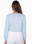 Buzo corto con bordado "Paris" color azul para mujer - Flashy