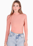 Buzo corto manga larga con cuello alto color rosado para mujer - Flashy