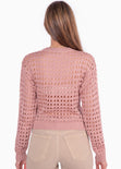 Buzo tejido desagujado color rosado para mujer - Flashy