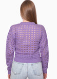 Buzo tejido desagujado color lila para mujer - Flashy
