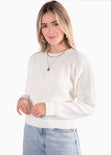 Buzo tejido manga larga color blanco, marfil para mujer - Flashy