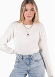 Buzo tejido manga larga color blanco, marfil para mujer - Flashy