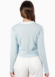 Buzo tipo polo con cuello en contraste - KIMORA.AZUL