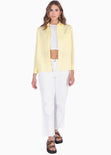 Camisa de botones manga larga color amarillo para mujer - Flashy