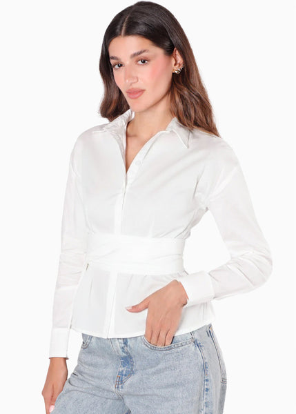 Camisa manga larga color marfil - HAMILTON