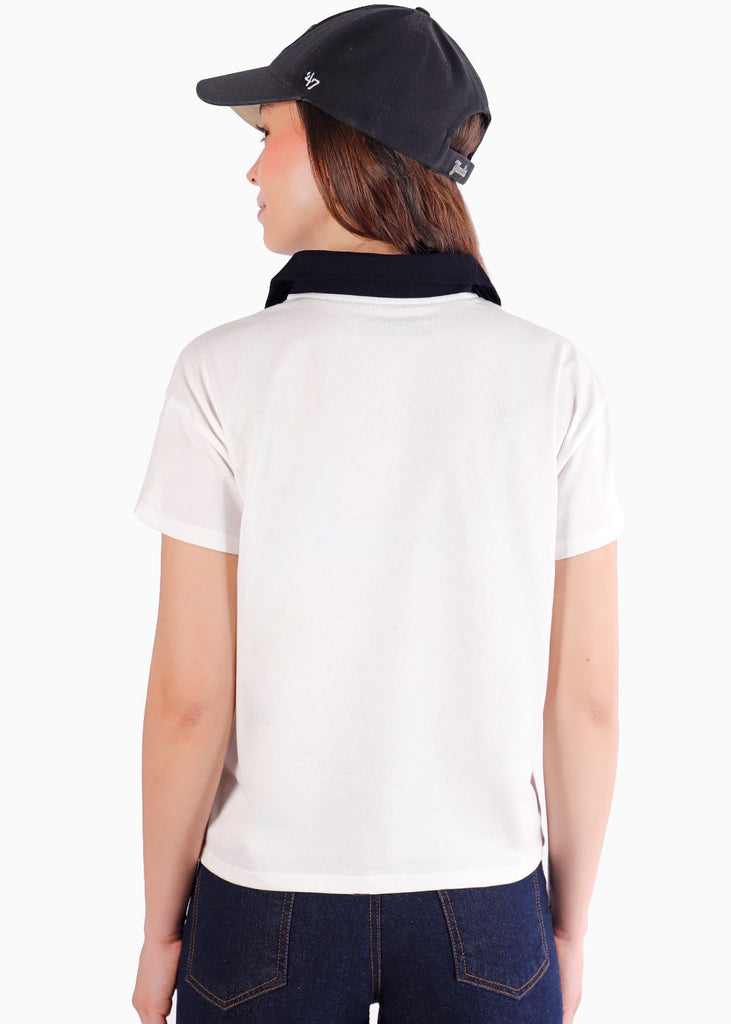 Camisa Polo oversize cuello tejido en contraste - TOSCANA