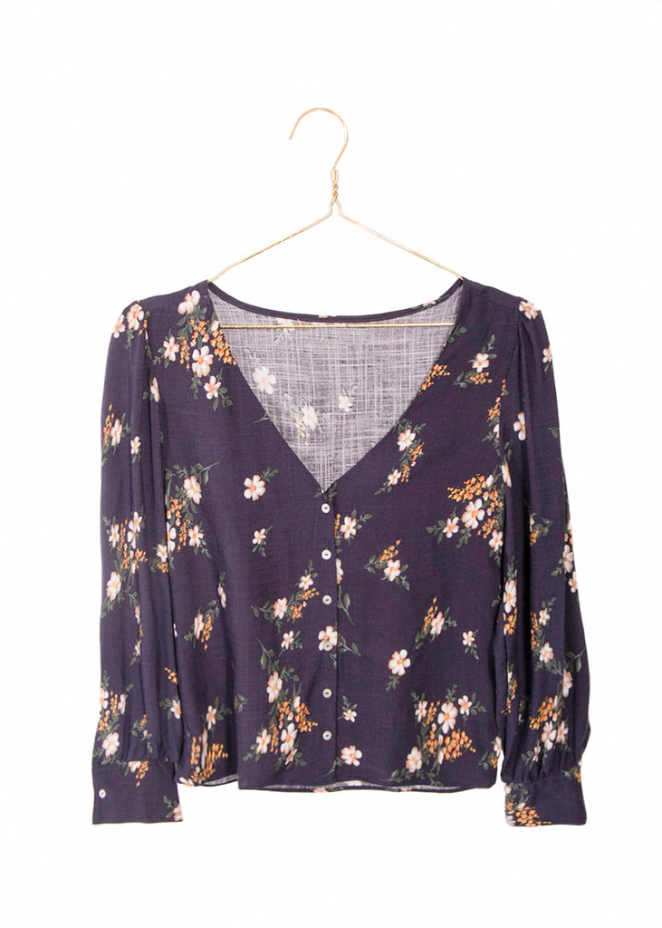 Blusa de flores manga larga para mujer - Flashy