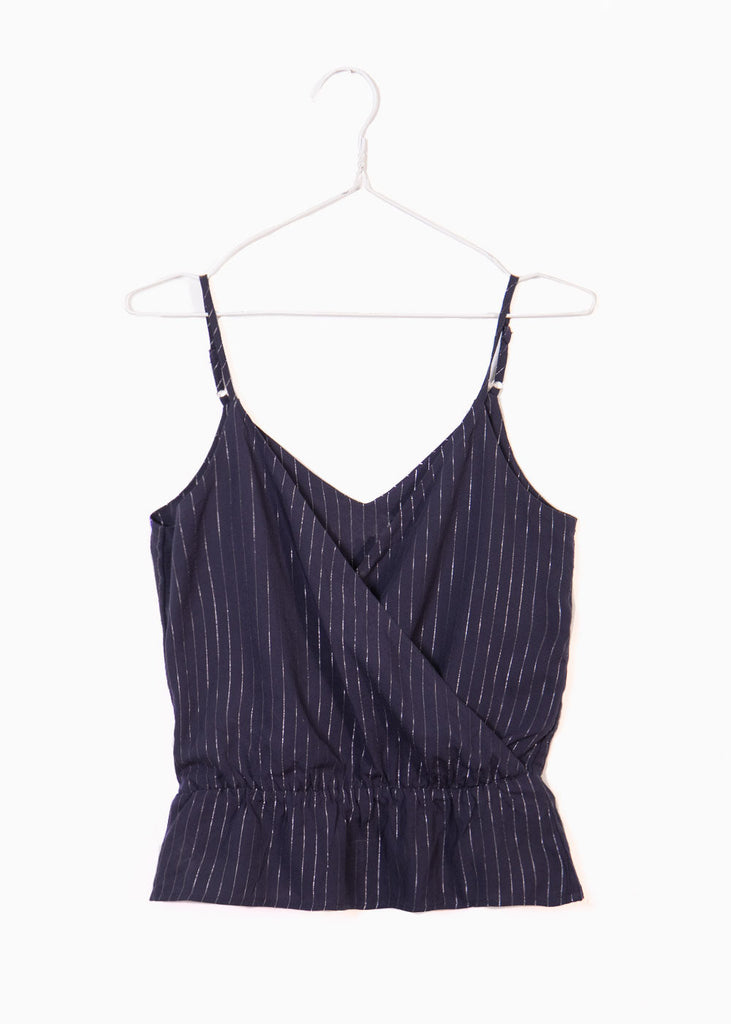 Blusa de tiras con escote cruzado y recogido en cintura para mujer - Flashy