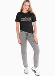 Camiseta con aplique "CHERIE" color negro para mujer - Flashy