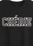Camiseta con aplique "CHERIE" color negro para mujer - Flashy