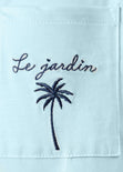 Camiseta con bolsillo y bordado color azul para mujer - Flashy