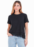 Camiseta con detalle de encaje - CELAYA.NEGRO