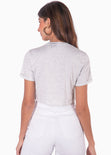 Camiseta con estampado "As if…" color gris para mujer - Flashy