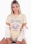 Camiseta con estampado "Atlanta" color amarillo para mujer - Flashy