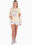 Camiseta con estampado "Atlanta" color amarillo para mujer - Flashy