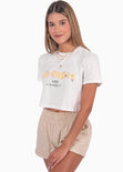 Camiseta corta con estampado "Blondie" color blanco para mujer - Flashy