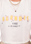 Camiseta corta con estampado "Blondie" color blanco para mujer - Flashy