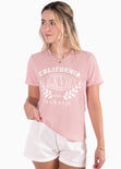 Camiseta con estampado "California" color rosado para mujer - Flashy