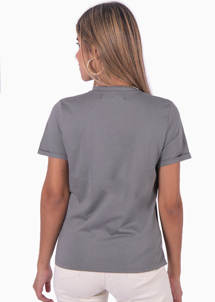Camiseta con estampado "Celestial bodies" color gris para mujer - Flashy