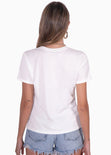 Camiseta con estampado "c'est la vie paris" de animal print color blanco, marfil para mujer - Flashy