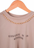 Camiseta con estampado con "Elegance is an attitude" para mujer - Flashy