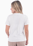 Camiseta con estampado de águila "Spirit dreamer" color blanco, marfil para mujer - Flashy