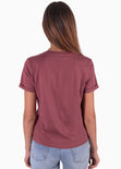Camiseta con estampado de corazón en animal print color terracota para mujer - Flashy