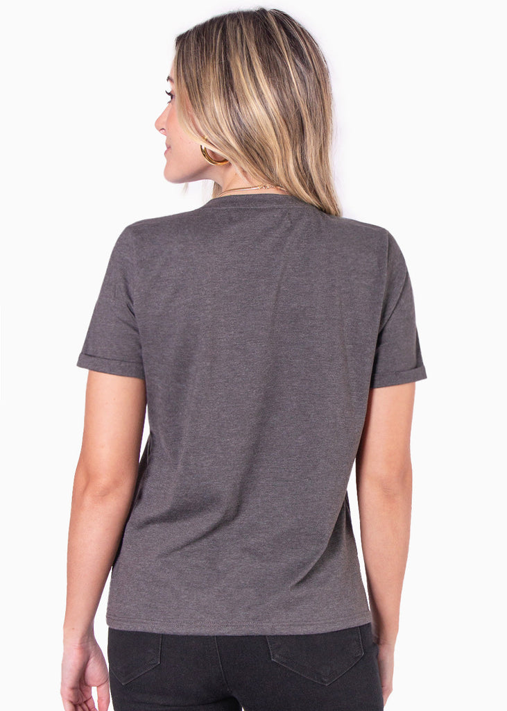 Camiseta con estampado de gato color gris para mujer - Flashy