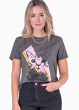 Camiseta con estampado de gato color gris para mujer - Flashy