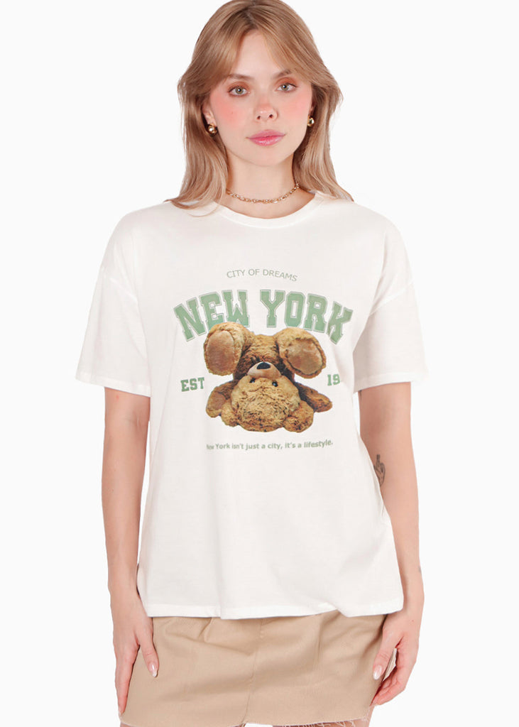 Camiseta con estampado de oso para mujer - Flashy