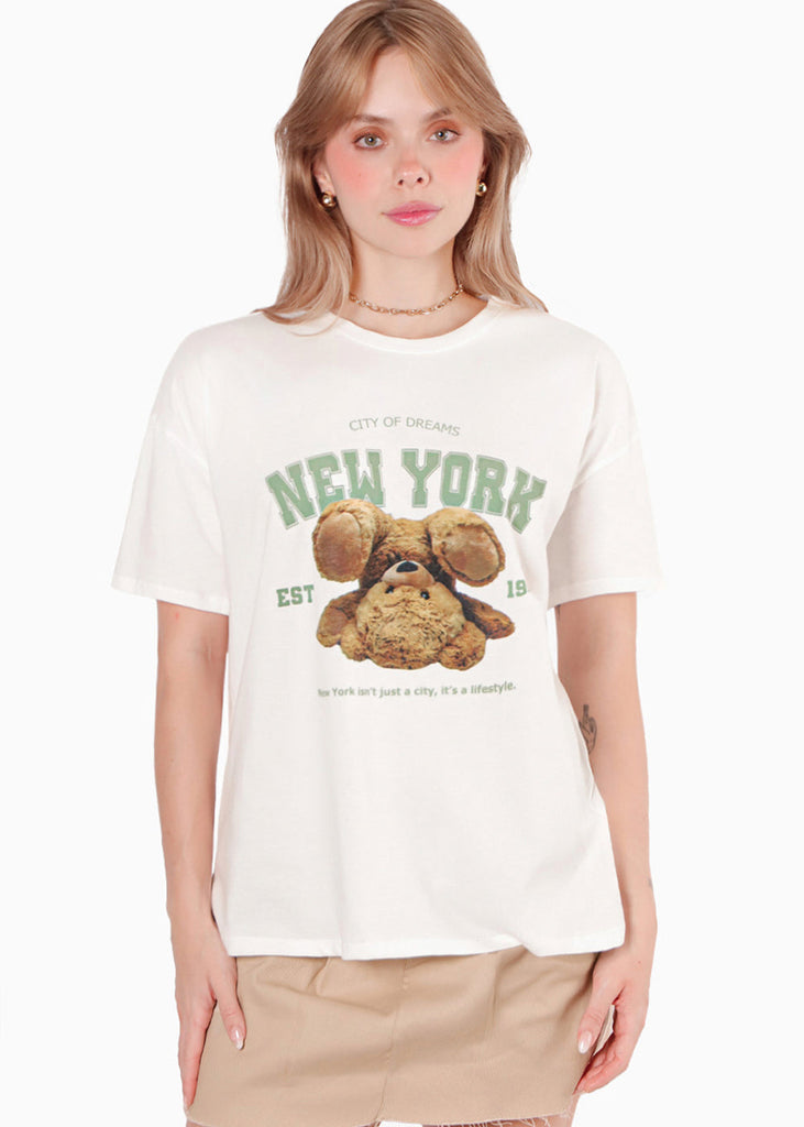 Camiseta con estampado de oso para mujer - Flashy