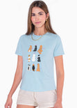 Camiseta con estampado de perros color azul para mujer - Flashy