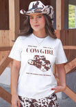 Camiseta con estampado de sombrero color blanco, marfil para mujer - Flashy