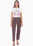 Camiseta con estampado "Free soul" color marfil para mujer - Flashy
