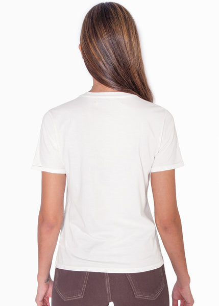 Camiseta con estampado "Free soul" color marfil para mujer - Flashy