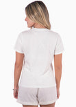 Camiseta con estampado "French bulldog club" color blanco, marfil para mujer - Flashy