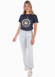 Camiseta con estampado horóscopo color azul para mujer - Flashy