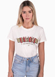 Camiseta con estampado "L'amore" de animal print color blanco para mujer - Flashy