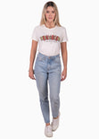 Camiseta con estampado "L'amore" de animal print color blanco para mujer - Flashy