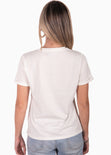 Camiseta con estampado "L'amore" de animal print color blanco para mujer - Flashy