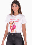 Camiseta con estampado "legally blonde" color blanco para mujer - Flashy
