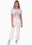 Camiseta con estampado "love tour" de animal print color morado, lila para mujer - Flashy