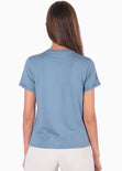 Camiseta con estampado "love tour" de animal print color azul para mujer - Flashy