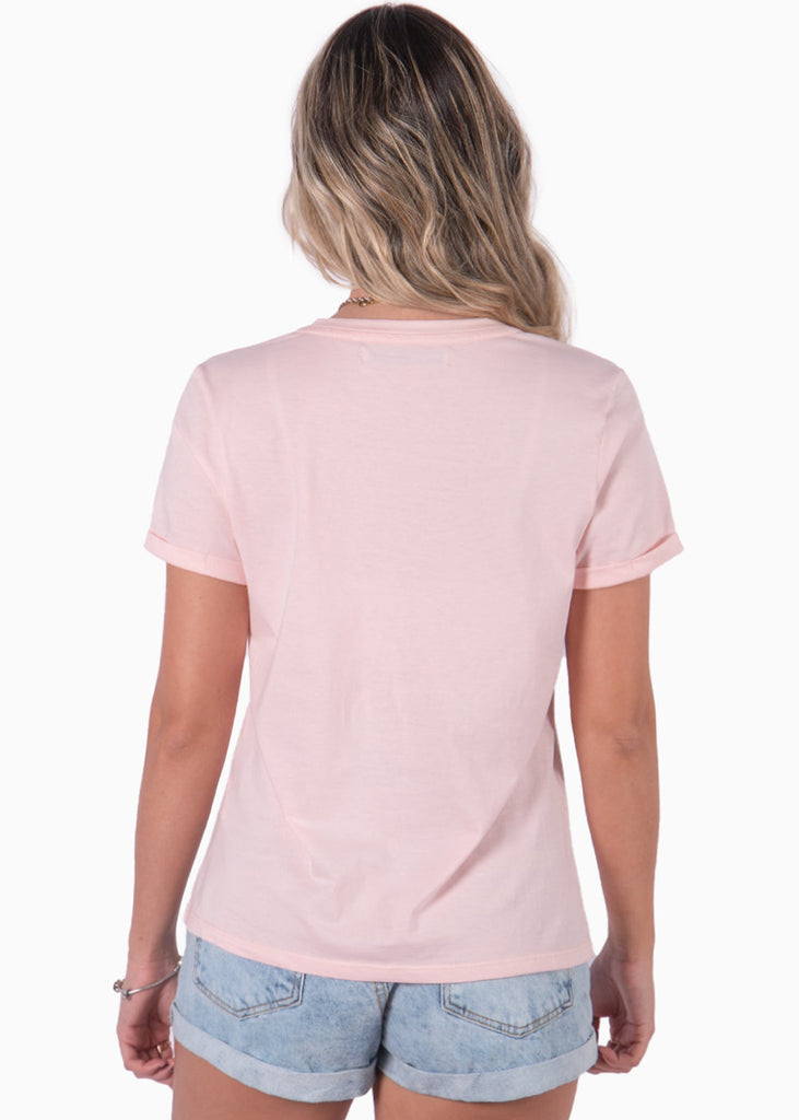 Camiseta con estampado "Metallica" color rosado para mujer - Flashy