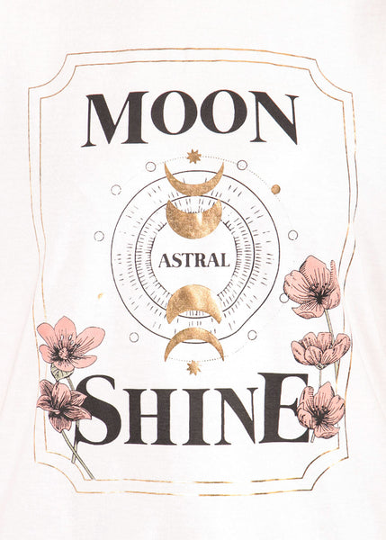 Camiseta con estampado "moon shine" color blanco para mujer - Flashy