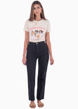 Camiseta con estampado "Pawsome" y perros color beige para mujer - Flashy