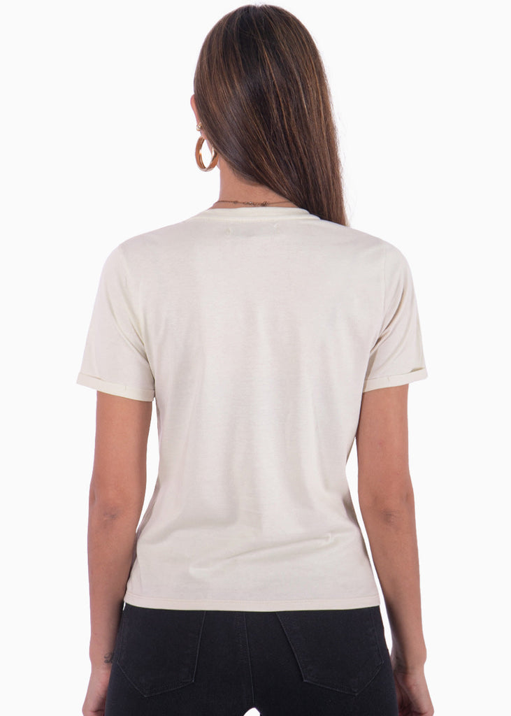 Camiseta con estampado "Pawsome" y perros color beige para mujer - Flashy