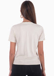 Camiseta con estampado "Pawsome" y perros color beige para mujer - Flashy